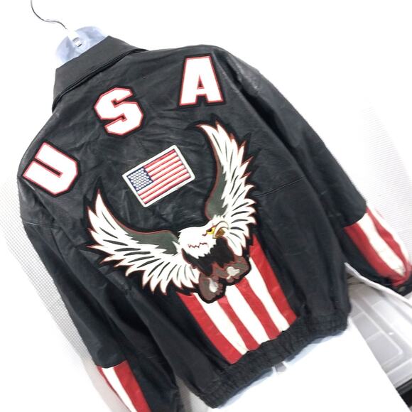 VINTAGE OSCAR PIEL! HOT BLACK GENUINE LEATHER, AMERICA BIKER/MOTO JACKET! SZ L - Picture 11 of 11